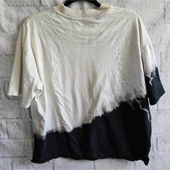 BoohooMAN REWORKED Homme Skull Graphic Bleached Shirt Black And White Men's XS - Picture 4 of 12